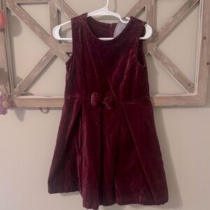 Charming Velvet Kids Dress in Deep Burgundy
